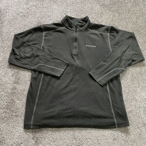 Columbia Jacket Adult Medium Gray 1/4 Zip Soft Fleece Outdoor Mens Hiking Camp